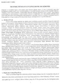 Image of Metode penelitian linguistik diakronis